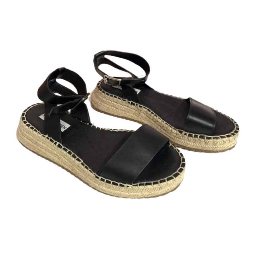 Steve Madden Black Julieta Espadrille Sandals Size 7.5